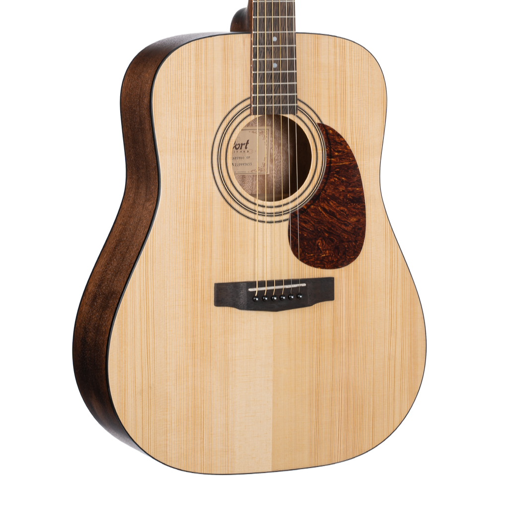 Cort Earth60 OP Dreadnought Acoustic Guitar in Open Pore Natural