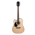 Cort AD880CEL Left-Handed Dreadnought Cutaway Acoustic Electric Guitar in Gloss Natural