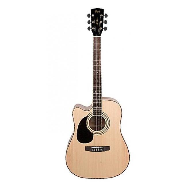 Cort AD880CEL Left-Handed Dreadnought Cutaway Acoustic Electric Guitar in Gloss Natural