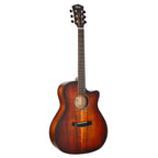 Cort Core-GA Blackwood grand auditorium cutaway acoustic guitar with open pore light burst finish and included guitar case.