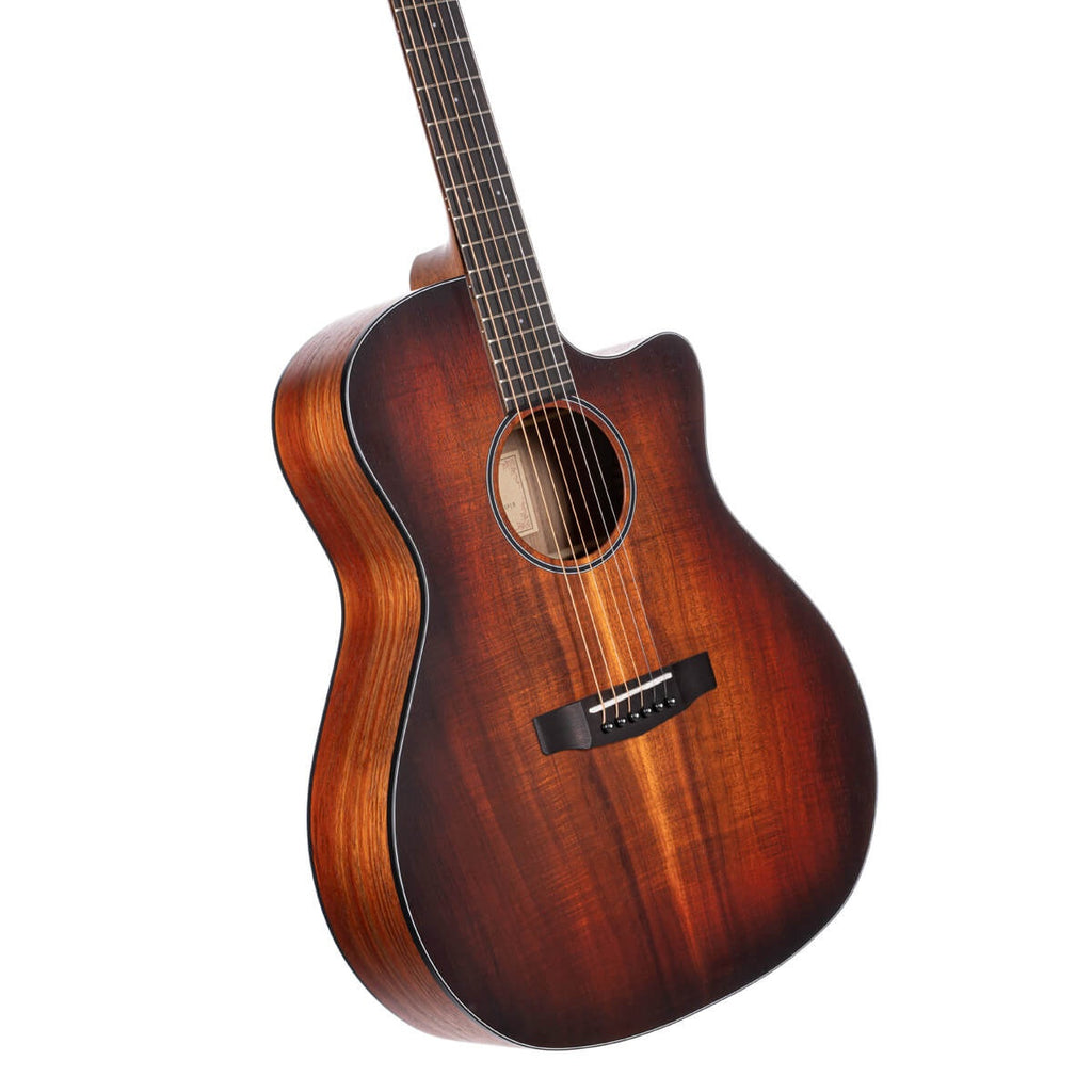 Cort Core-GA blackwood grand auditorium cutaway acoustic guitar with open pore light burst finish and included case.