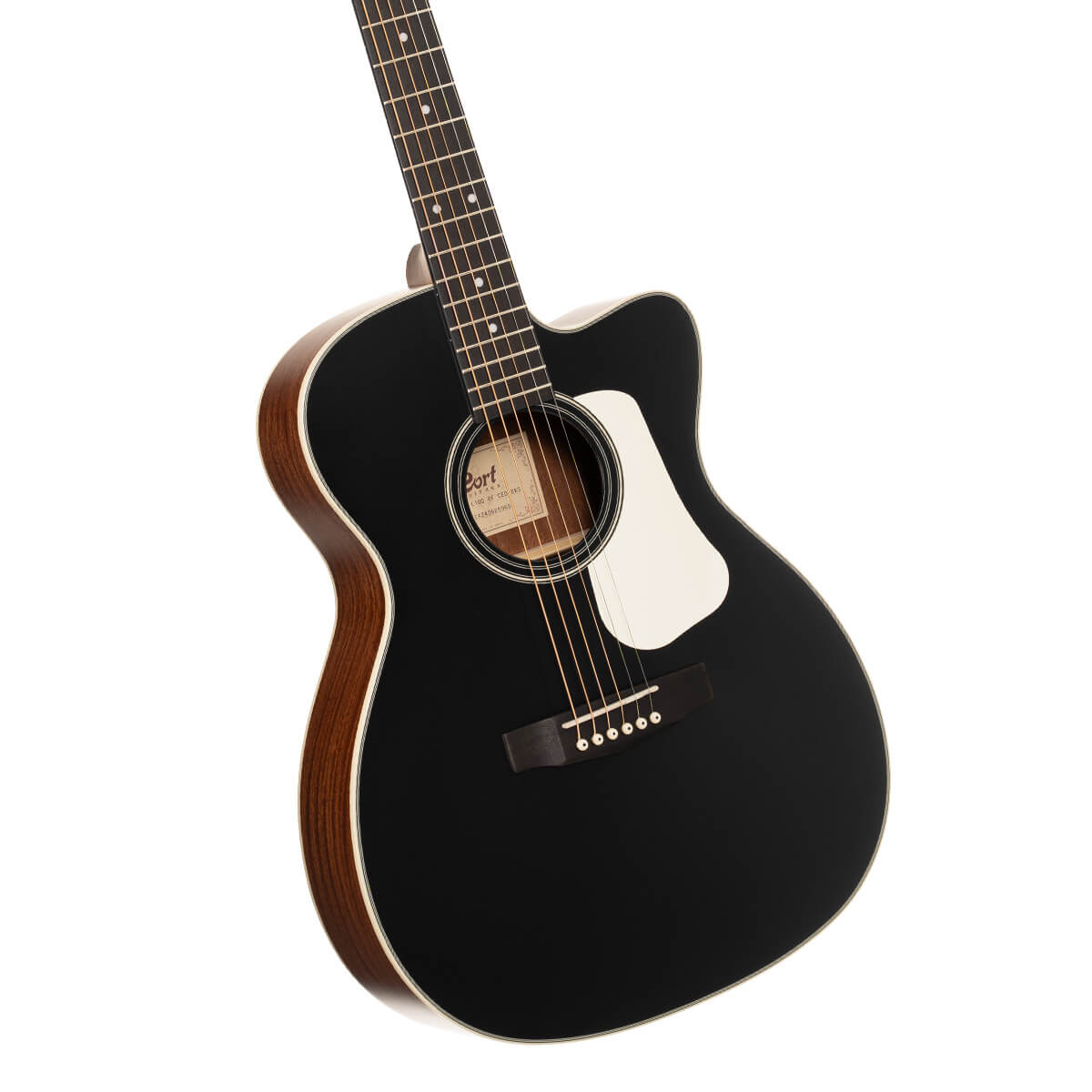 Cort L100 OCF-CED BKS Grand Concert Acoustic Guitar - Black Satin