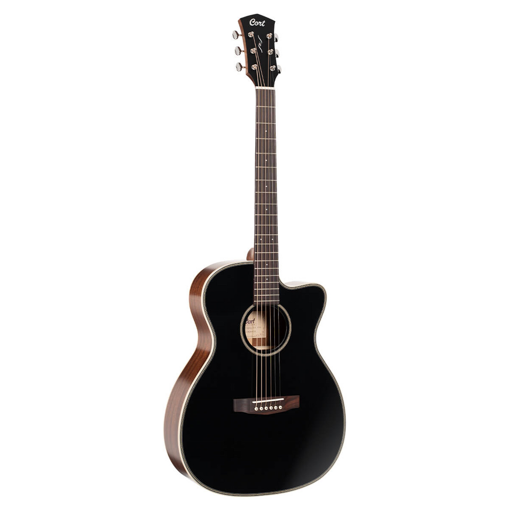 Cort Essence OC4 OM Acoustic Guitar - Black Top Semi Gloss