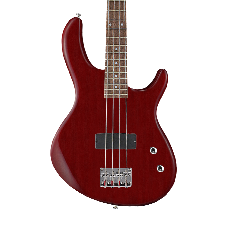 Cort Action Junior OPBC Bass 30 Short Scale 4-String in Open Pore Dark Cherry