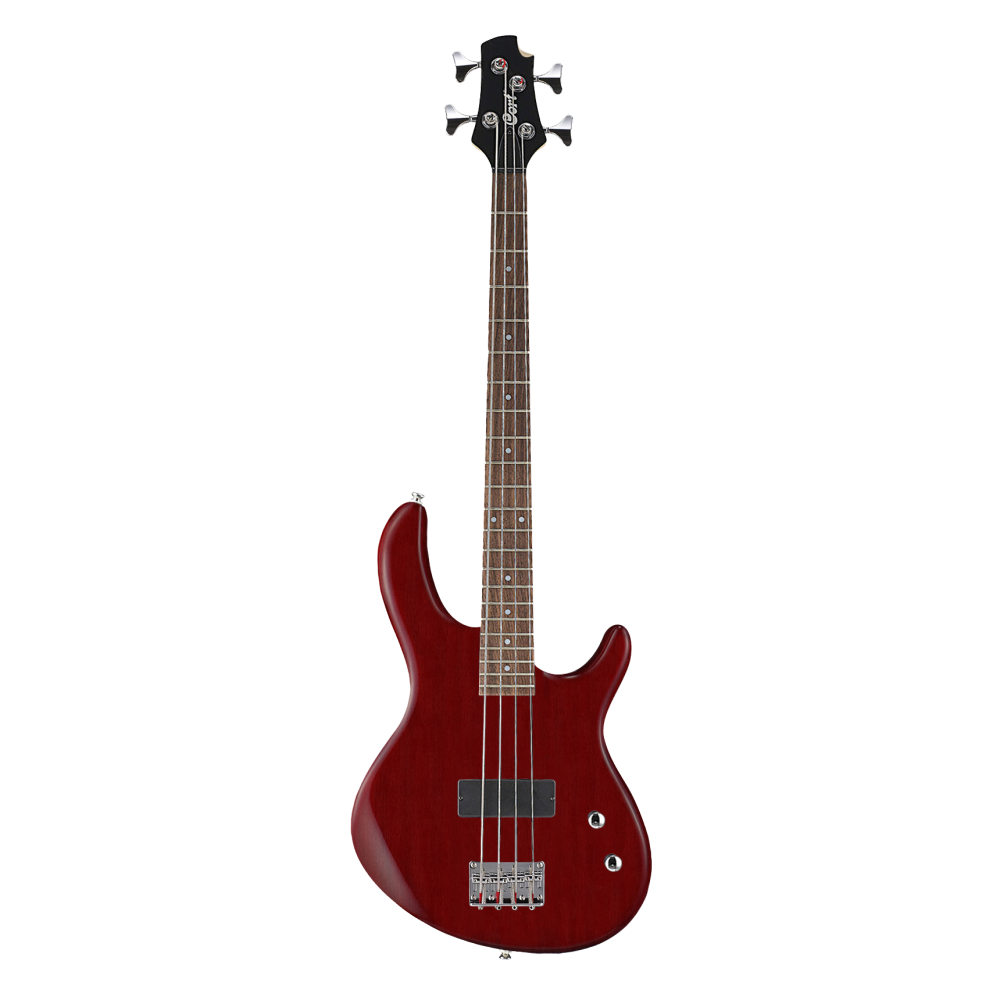 Cort Action Junior OPBC Bass 30 Short Scale 4-String in Open Pore Dark Cherry