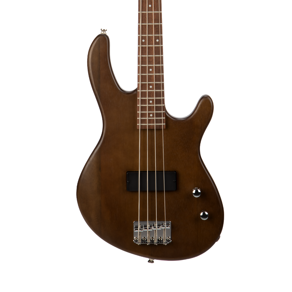Cort Action Junior 4-String Short Scale Bass Guitar in Open Pore Walnut