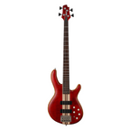 Cort A4 Plus FMMH 4 String Electric Bass - Open Pore Black Cherry