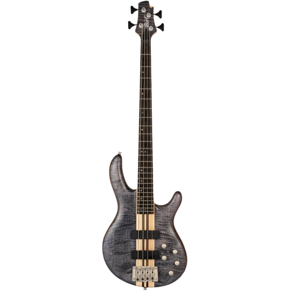 Cort Artisan Series A4 Plus FMMH Electric Bass Guitar - Open Pore Blue Black