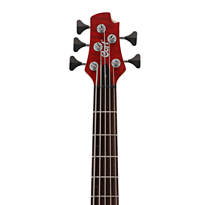 Cort Artisan Series A5 Plus FMMH electric bass guitar in open pore black cherry finish with four strings and modern design