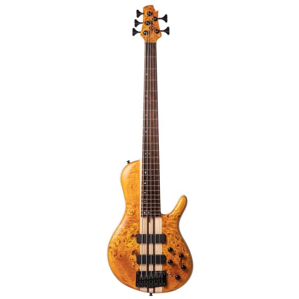 Cort A5 Plus SC 5 String Electric Bass Guitar - Amber Open Pore Finish