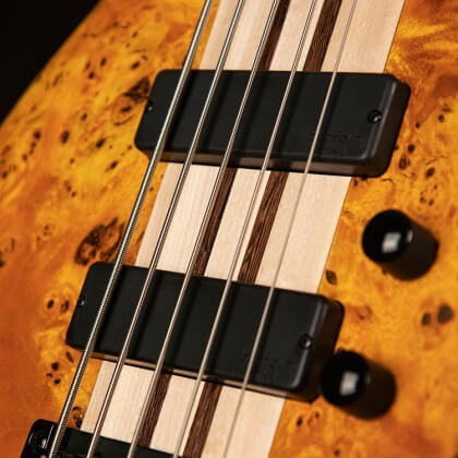 Cort A5 Plus SC 5 String Electric Bass Guitar - Amber Open Pore Finish