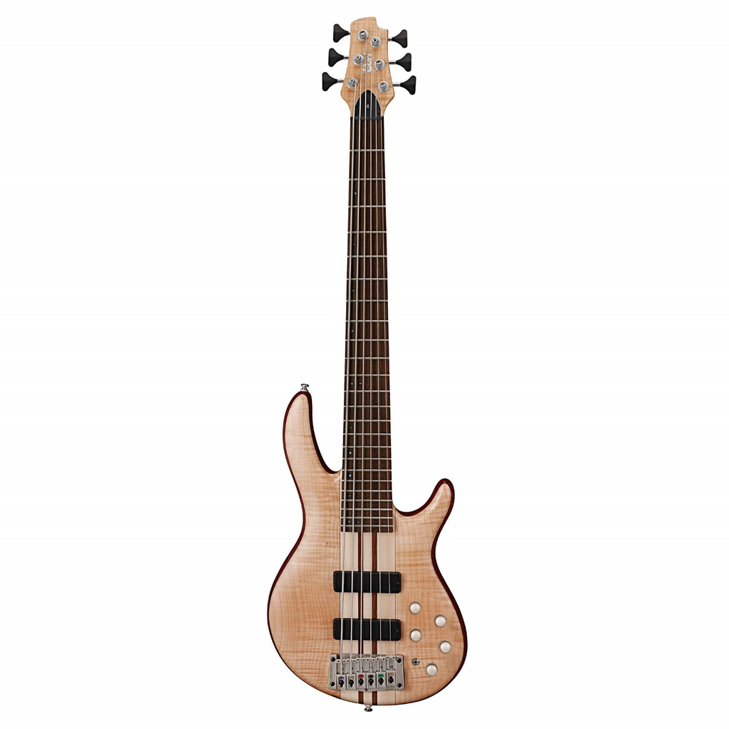 Cort Artisan Series A6 Plus FMMH 6 String Electric Bass Guitar with Flame Maple Top - Open Pore Natural