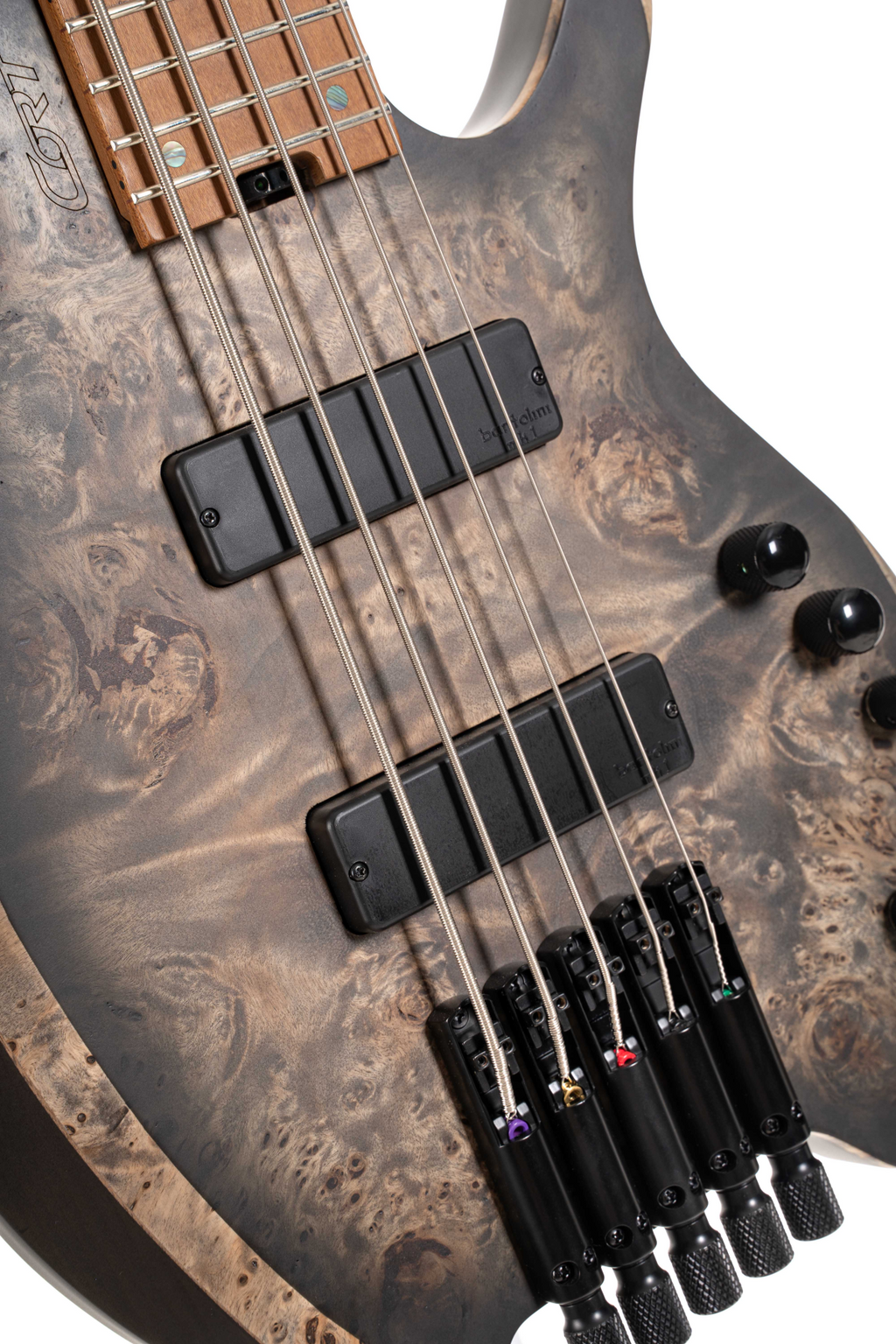 Cort Space 5 Bass guitar in Star Dust Black with a sleek body and four strings, featuring a modern design and black hardware