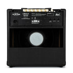 Cort CM30R black guitar combo amplifier with Bluetooth connectivity, compact design, and control knobs for tone adjustment.
