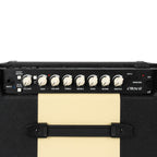 Cort CM30R black guitar combo amplifier with Bluetooth connectivity, compact design, and control knobs on the front panel.