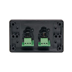 Dual 3 Pin XLR Horizontal Microphone Wallplate Black