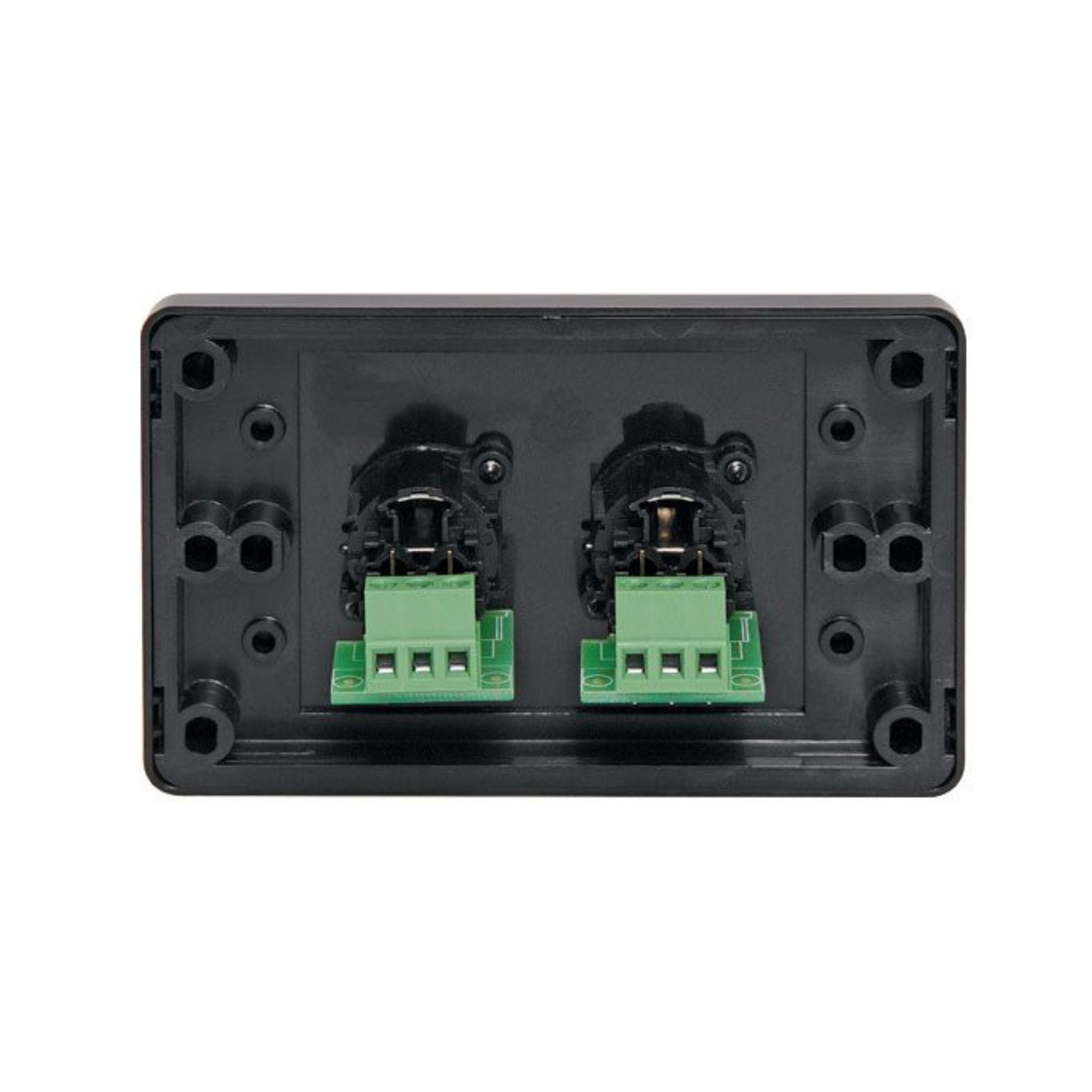 Dual 3 Pin XLR Horizontal Microphone Wallplate Black