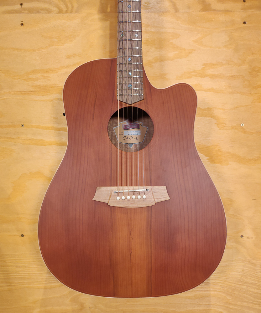 Cole Clark FL2EC Redwood Silky Oak Acoustic Guitar with Stained Face - Preloved