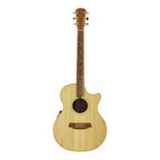 Cole Clark Angel 2 Series Grand Auditorium acoustic guitar with Bunya face, Silky Oak back and sides, featuring pickup for amplified sound