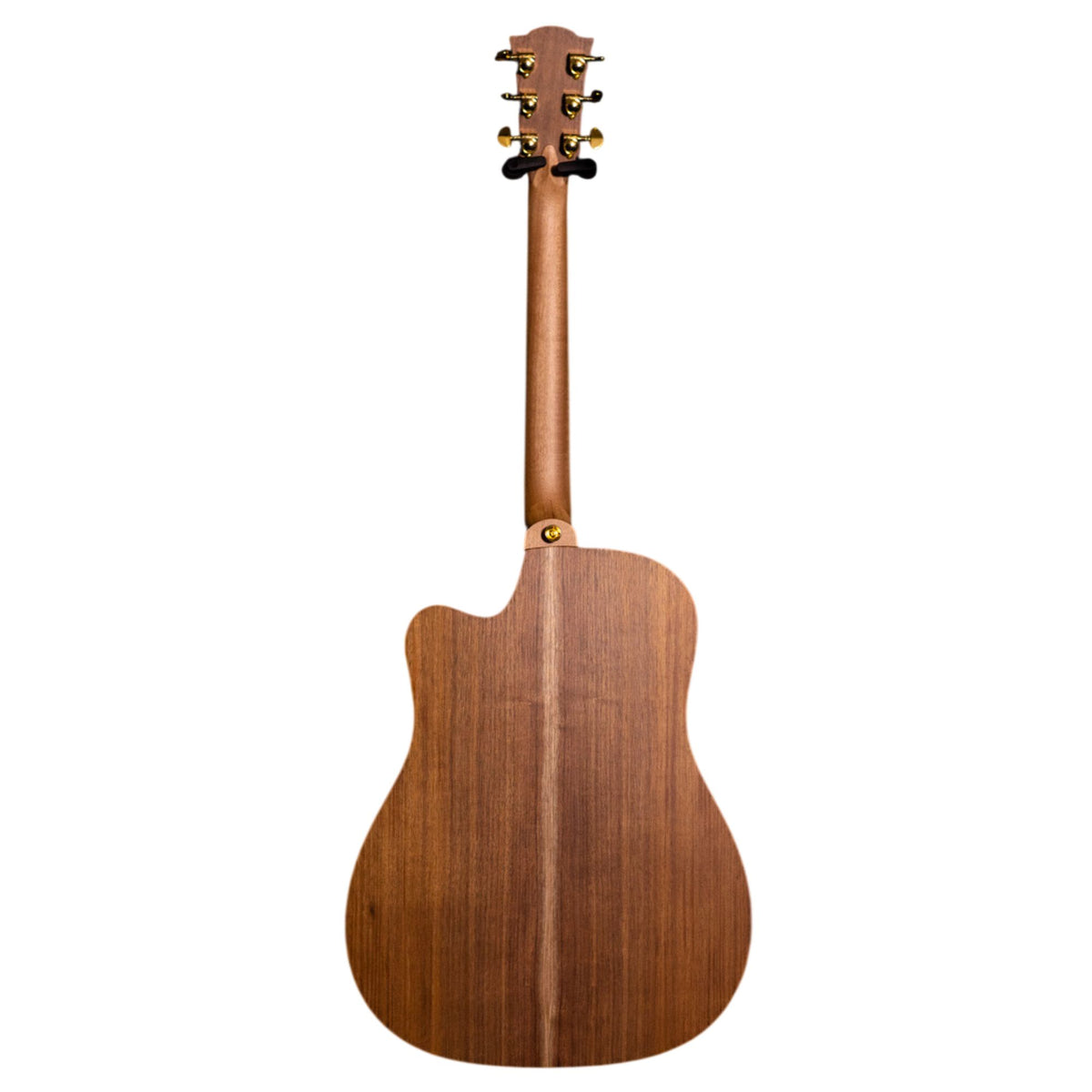 Cole Clark Fat Lady 2 acoustic guitar with all blackwood rosewood body and neck, showcasing its elegant black finish.