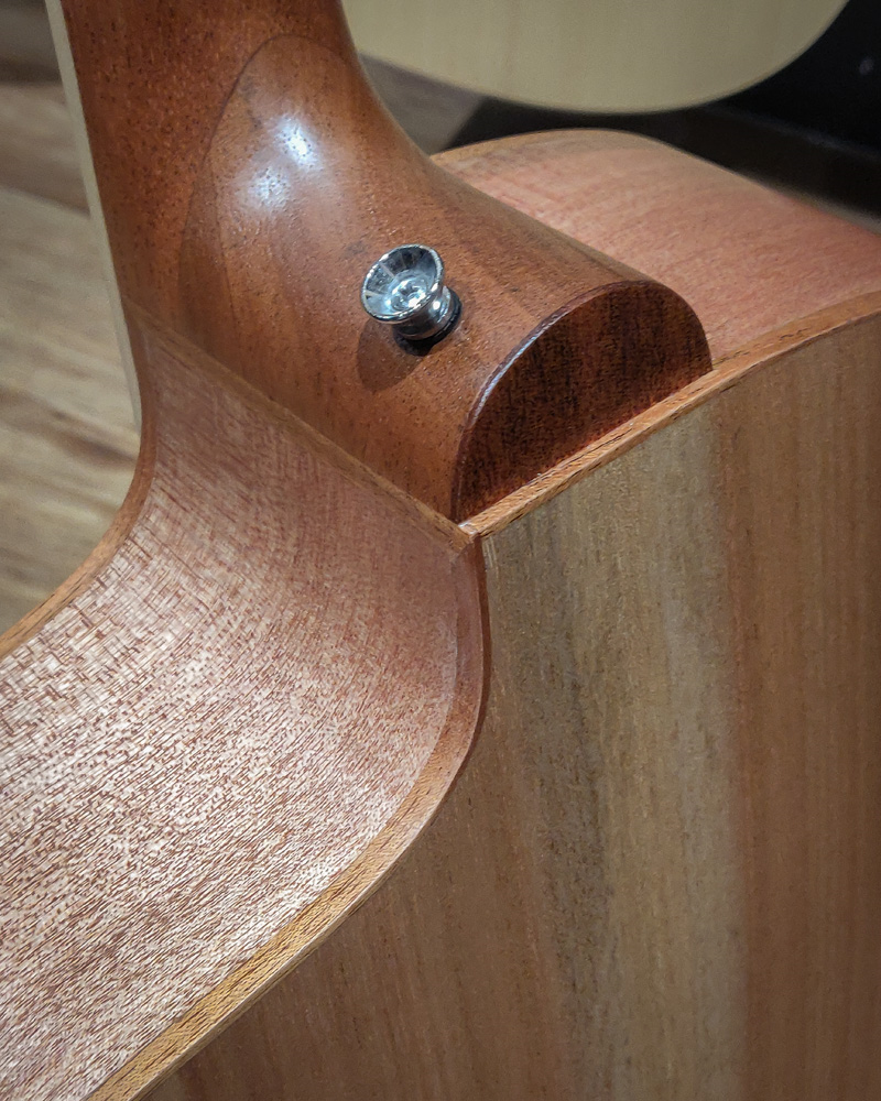 Cole Clark Studio GA AN1EC acoustic guitar with redwood top, maple back and sides, showcasing its natural wood finish.