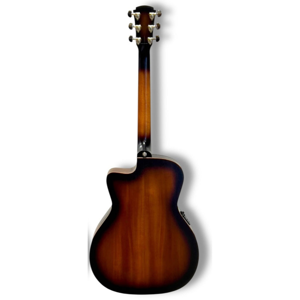 Cole Clark Studio AN1EC acoustic guitar with sunburst finish, spruce top, mahogany body, and cutaway design.