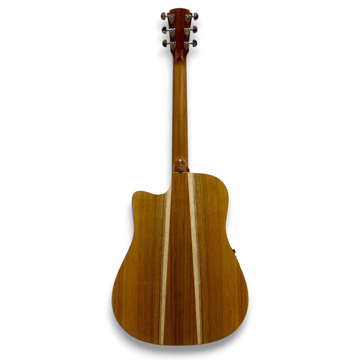 Cole Clark Studio FL1EC acoustic guitar with blackwood face, back, and sides, showcasing its natural wood finish and elegant design.