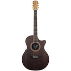 Cole Clark Angel Studio Recording Deluxe acoustic guitar with rosewood body and natural finish, showcasing its elegant design and craftsmanship.