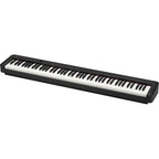 Casio CDP-S160 compact digital piano in black, showing the sleek keyboard and control panel of the Casio digital piano.