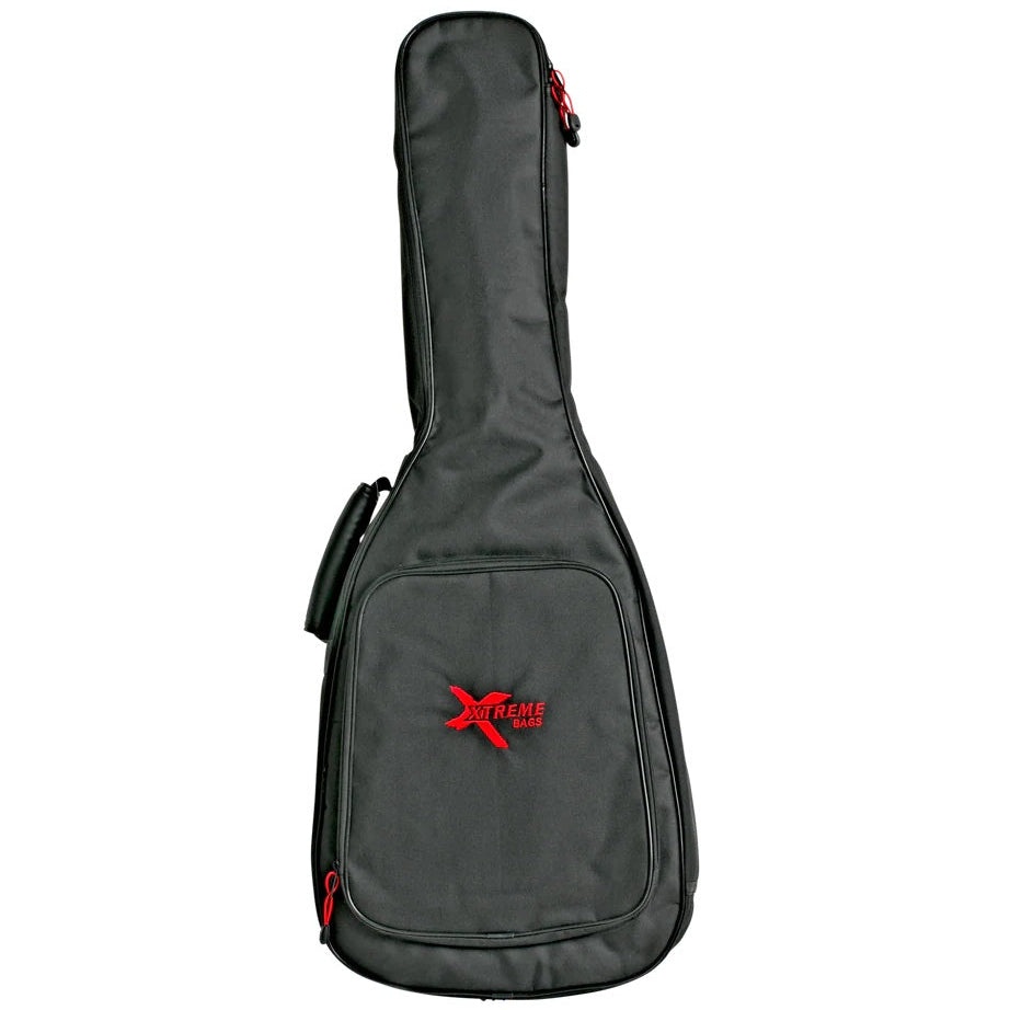 Xtreme 1/2 size classical guitar gig bag with 10mm padding, black fabric, carrying handle, and zipper closure for protection and portability.