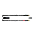 Cordial Essentials REAN Plug 3.5mm Stereo Gold to 2x RCA Gold - Long Pigtail Side - 0.9m/3ft