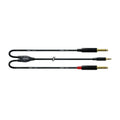 Cordial Essentials REAN Plug 3.5mm Stereo Gold to 2x Plug 6.3mm Mono Gold -