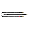 Cordial Essentials REAN Plug 3.5mm Stereo Gold to 2x RCA Gold - Long Pigtail Side - 1.5m