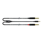 Cordial Essentials REAN Plug 3.5mm Stereo Gold to 2x Plug 6.3mm Mono Gold - Long Pigtail Side - 1.5m