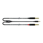 Cordial Essentials REAN Plug 3.5mm Stereo Gold to 2x Plug 6.3mm Mono Gold - Long Pigtail Side - 3 meter