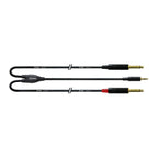 Cordial Essentials REAN Plug 3.5mm Stereo Gold to 2x Plug 6.3mm Mono Gold - Long Pigtail Side - 3 meter