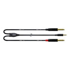 Cordial 6m Y-adapter cable with 3.5mm TRS plug and two 6.35mm TS plugs for audio connection, PA cables and adaptors
