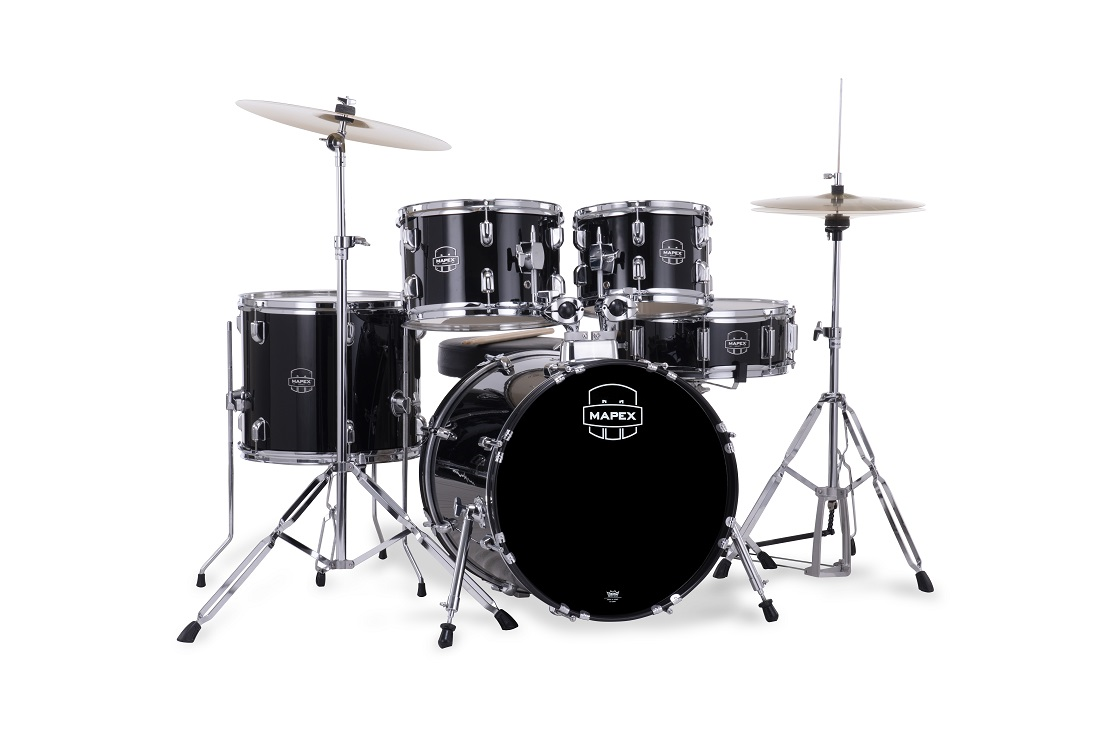 Mapex Comet 5pce 22 Drum Kit w/ Hardware & Cymbals - Black