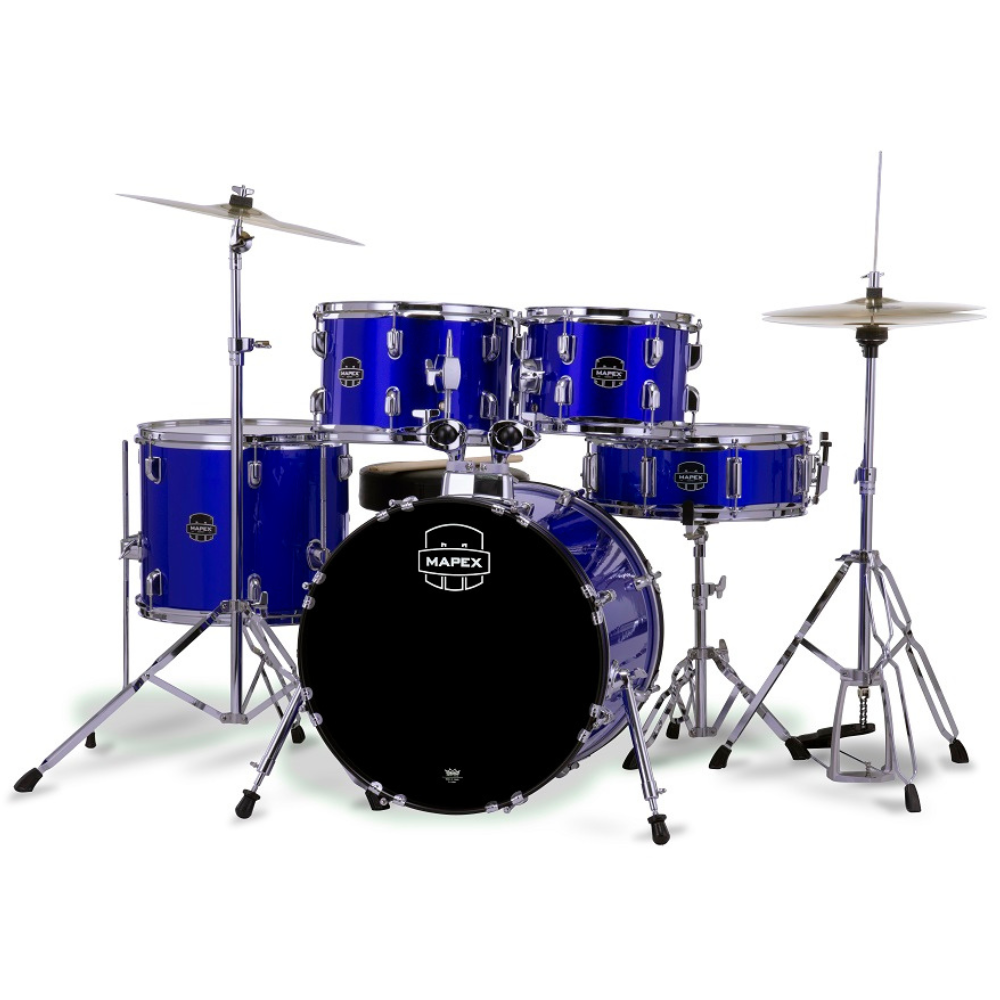 Mapex Comet 5pce 22 Drum Kit w/ Hardware & Cymbals - Indigo Blue