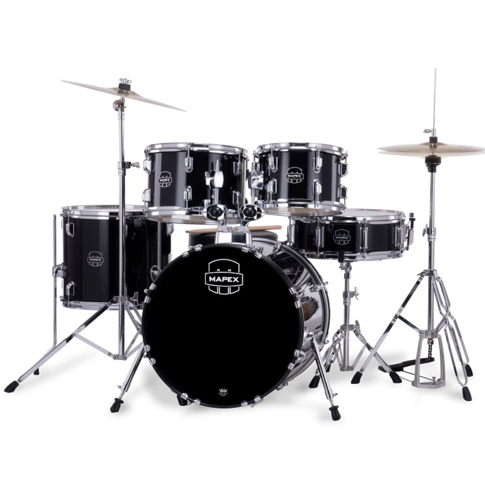 Mapex Comet 5pce 18 Drum Kit w/ Hardware & Cymbals - Black