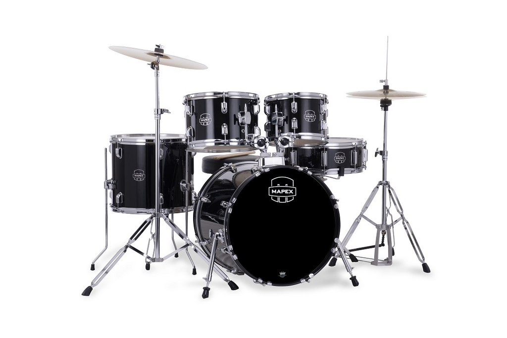 Mapex Comet 5pce 18 Drum Kit w/ Hardware & Cymbals - Black