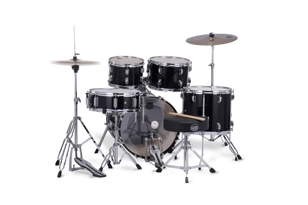 Mapex Comet 5pce 18 Drum Kit w/ Hardware & Cymbals - Black