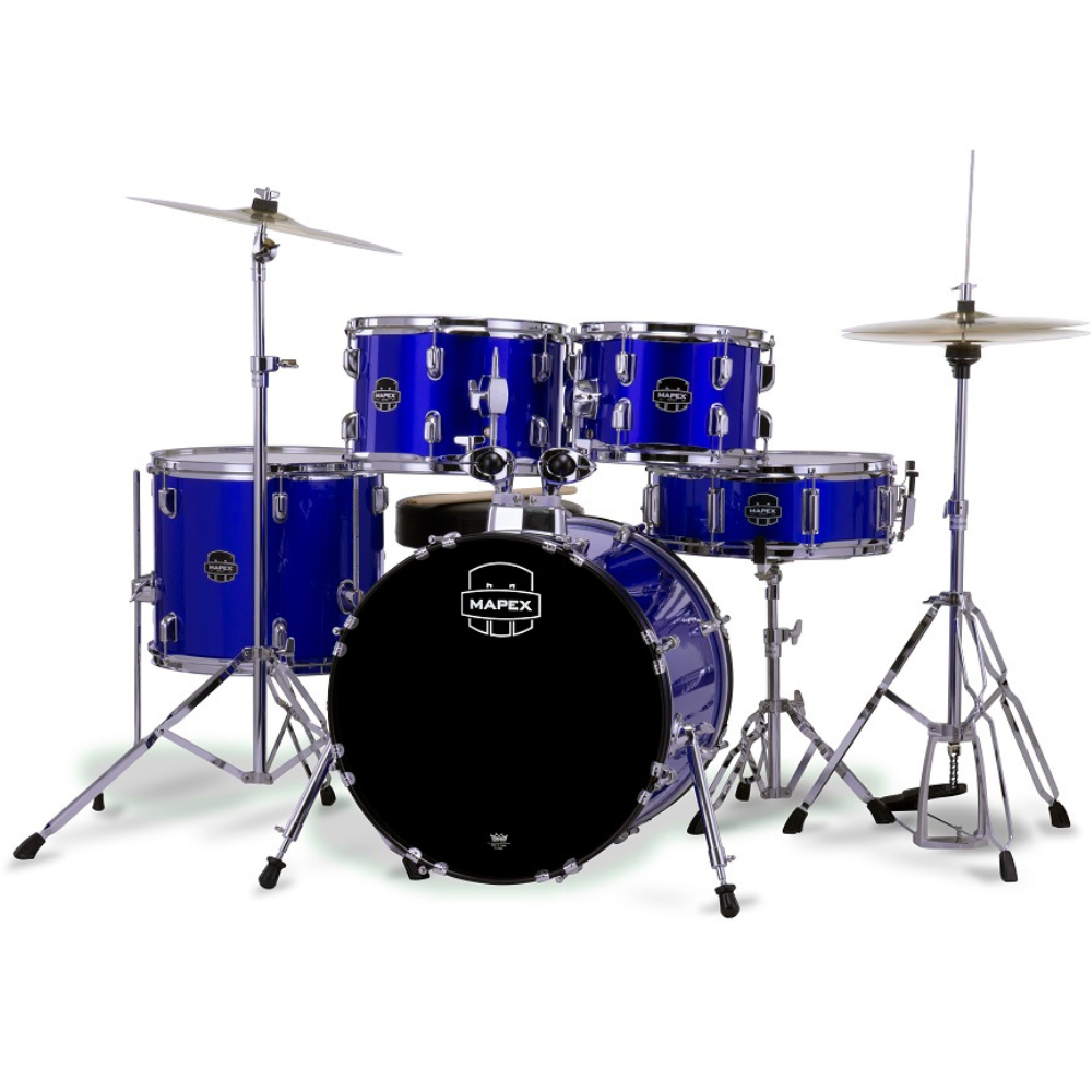 Mapex Comet 5pce 18 Drum Kit w/ Hardware & Cymbals - Indigo Blue
