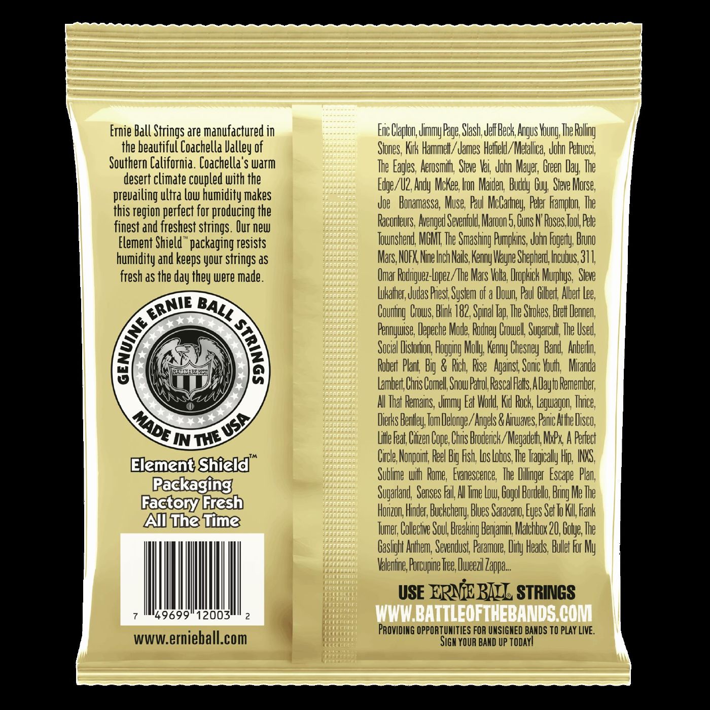 Ernie Ball 2003 Earthwood Medium Light 80 20 Bronze Acoustic Guitar Strings