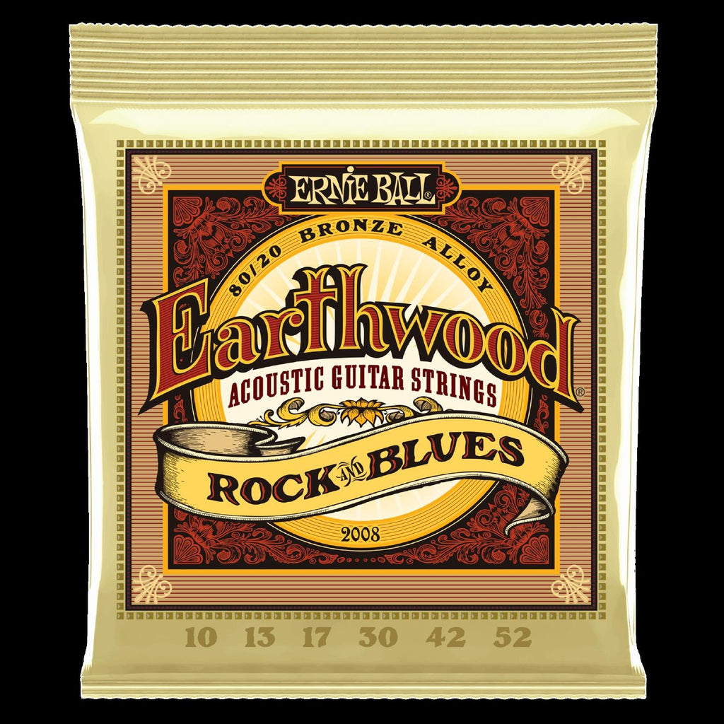 Ernie Ball 2008 Earthwood Rock and Blues with Plain G 80 20 Bronze Acoustic Guitar Strings