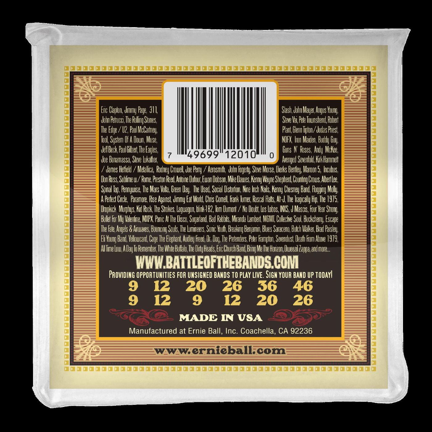 Ernie Ball 2010 Earthwood Light 12-String 80 20 Bronze Acoustic Guitar Strings