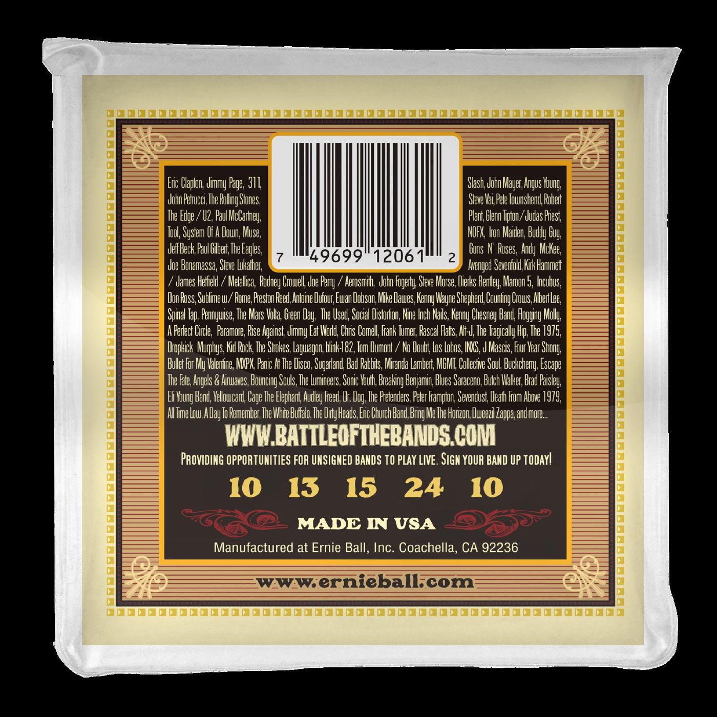Ernie Ball 2061 Earthwood 5-String Banjo Frailing Loop End 80 20 Bronze Acoustic Guitar Strings