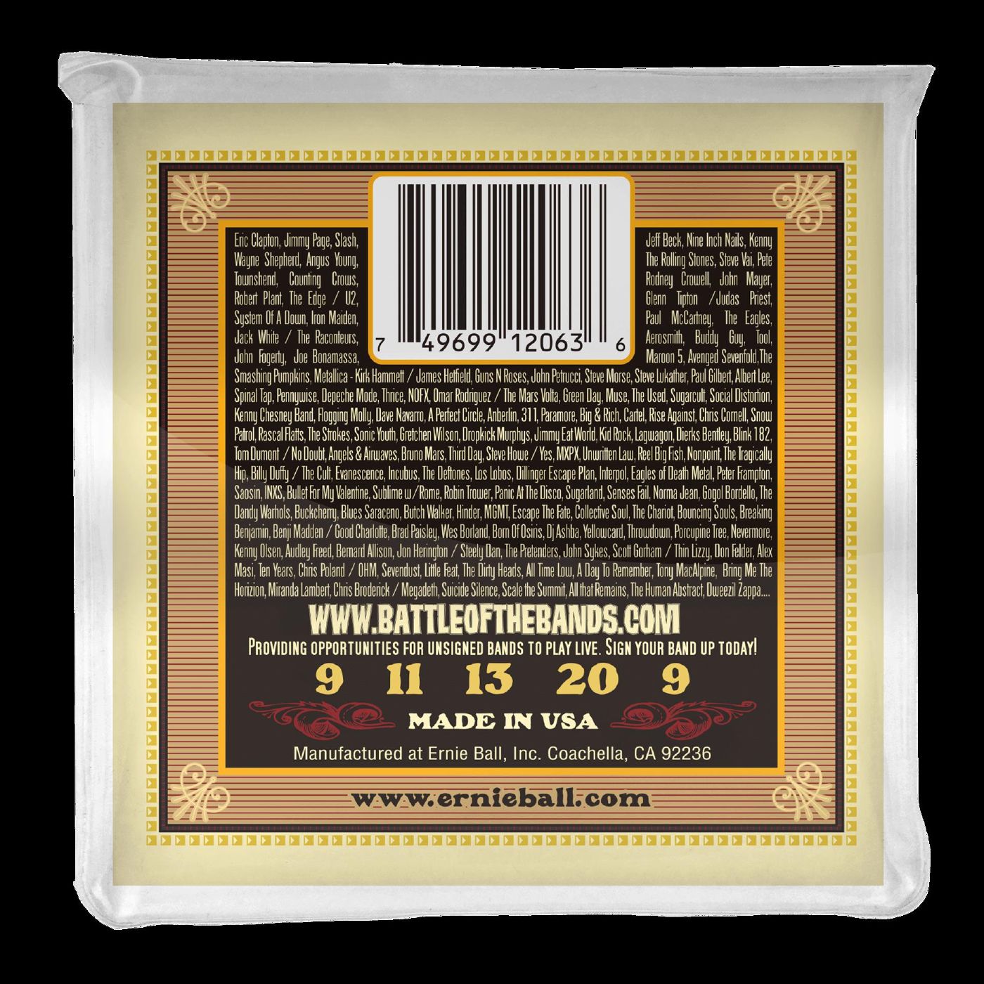 Ernie Ball 2063 Earthwood 5-String Banjo Bluegrass Loop End 80 20 Bronze Acoustic Guitar Strings
