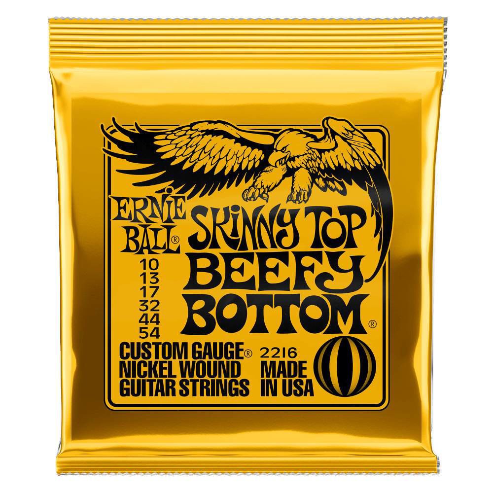 Ernie Ball 2216 electric guitar strings, 10-54 gauge, nickel wound, skinny top beefy bottom, suitable for electric guitar players