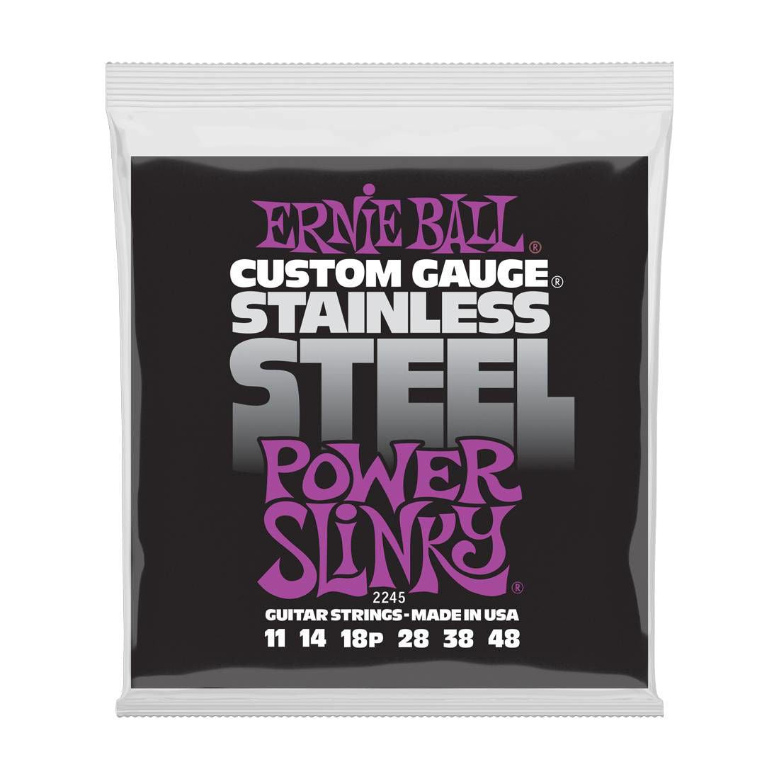 Ernie Ball E2245 11 - 48 Power Slinky Stainless Steel Wound Electric Guitar Strings